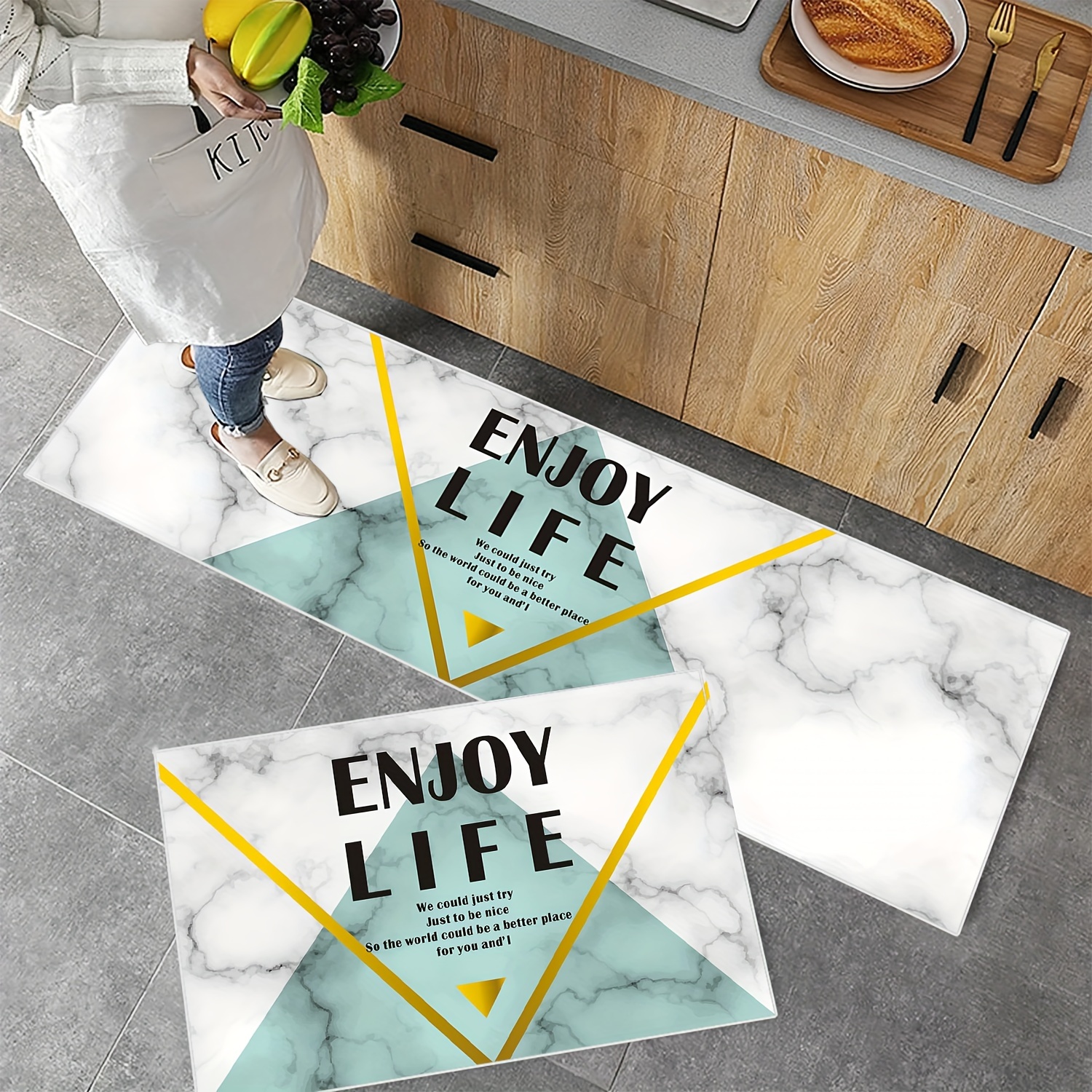 Kitchen Mats For Floor, Kitchen Rugs Cushioned Non Skid Waterproof Thick  Comfort Marble Kitchen Floor Mats, For Standing In Front Of Sink Desk  Office - Temu