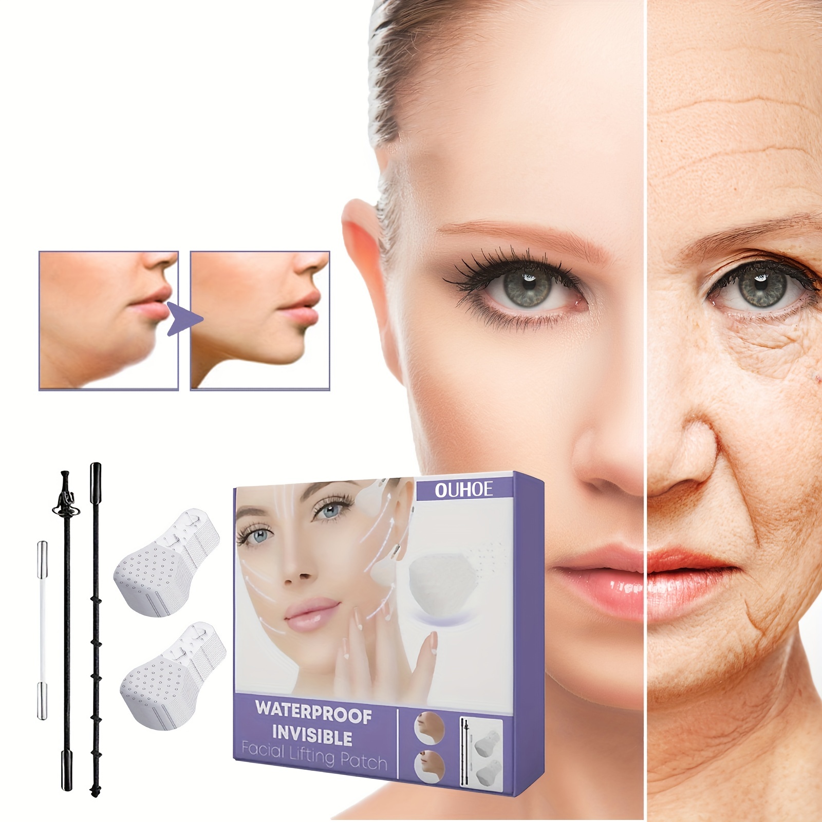 Face Lifting Tape Invisible String Jowls Neck Eye Waterproof - Temu