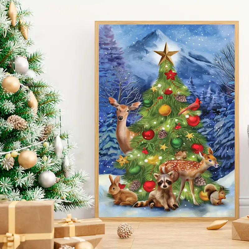 Christmas Diamond Painting Kits, 5d Christmas Tree Elk Full Round