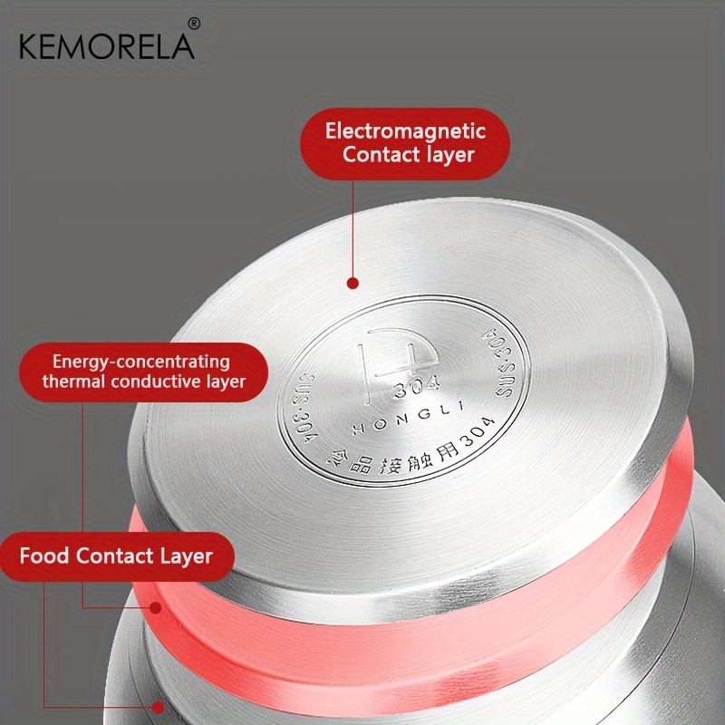 304 Stainless Steel Food Grade Soup Pot Thickened Bottomed - Temu