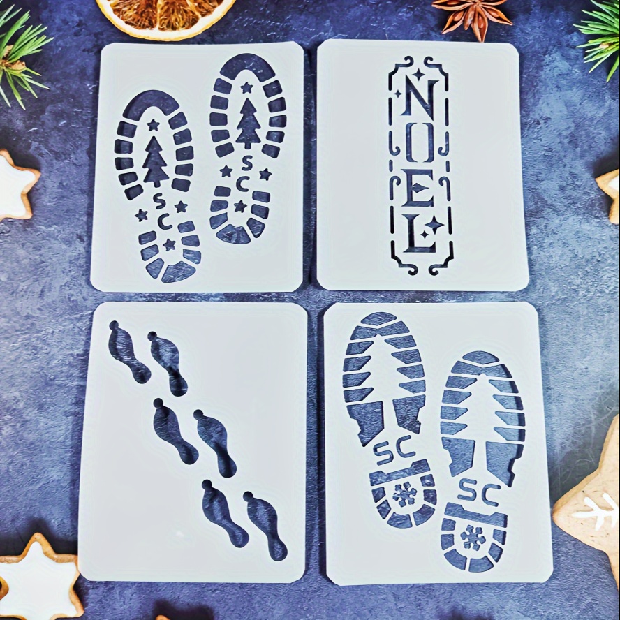 Christmas Stencils For Painting Santa Footprints For Floor - Temu