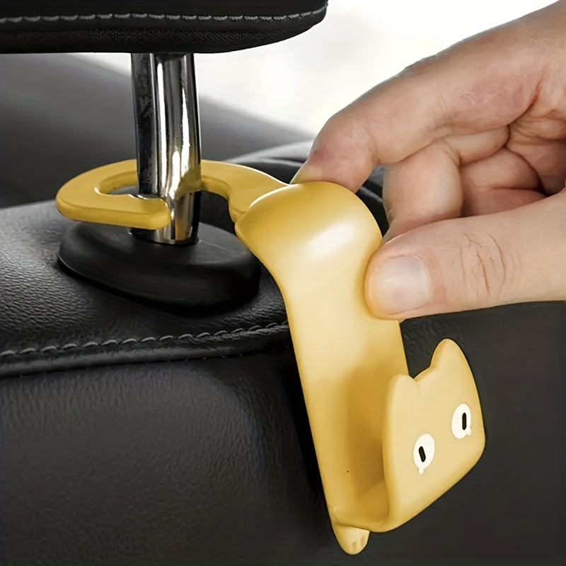 2Pcs 2 in 1 Car Seat Hook Car Headrest Hidden Hook for Bag Toys Groceries  Yellow