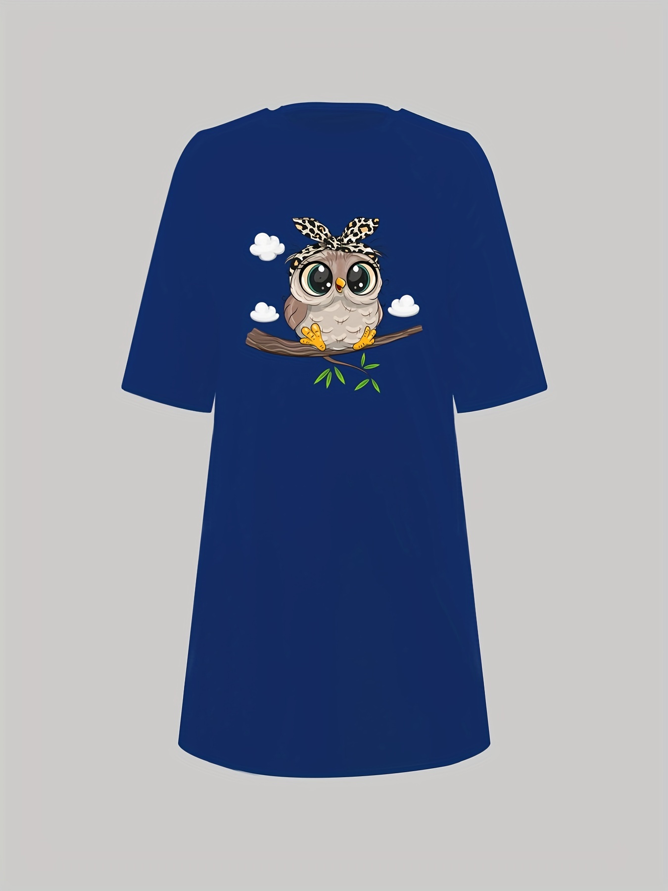 Emelivor Colorful Cartoon Owls Nightgowns for Women Chemise Sleepwear Soft  Pajama Dress for Women Girls Adult,S at  Women's Clothing store