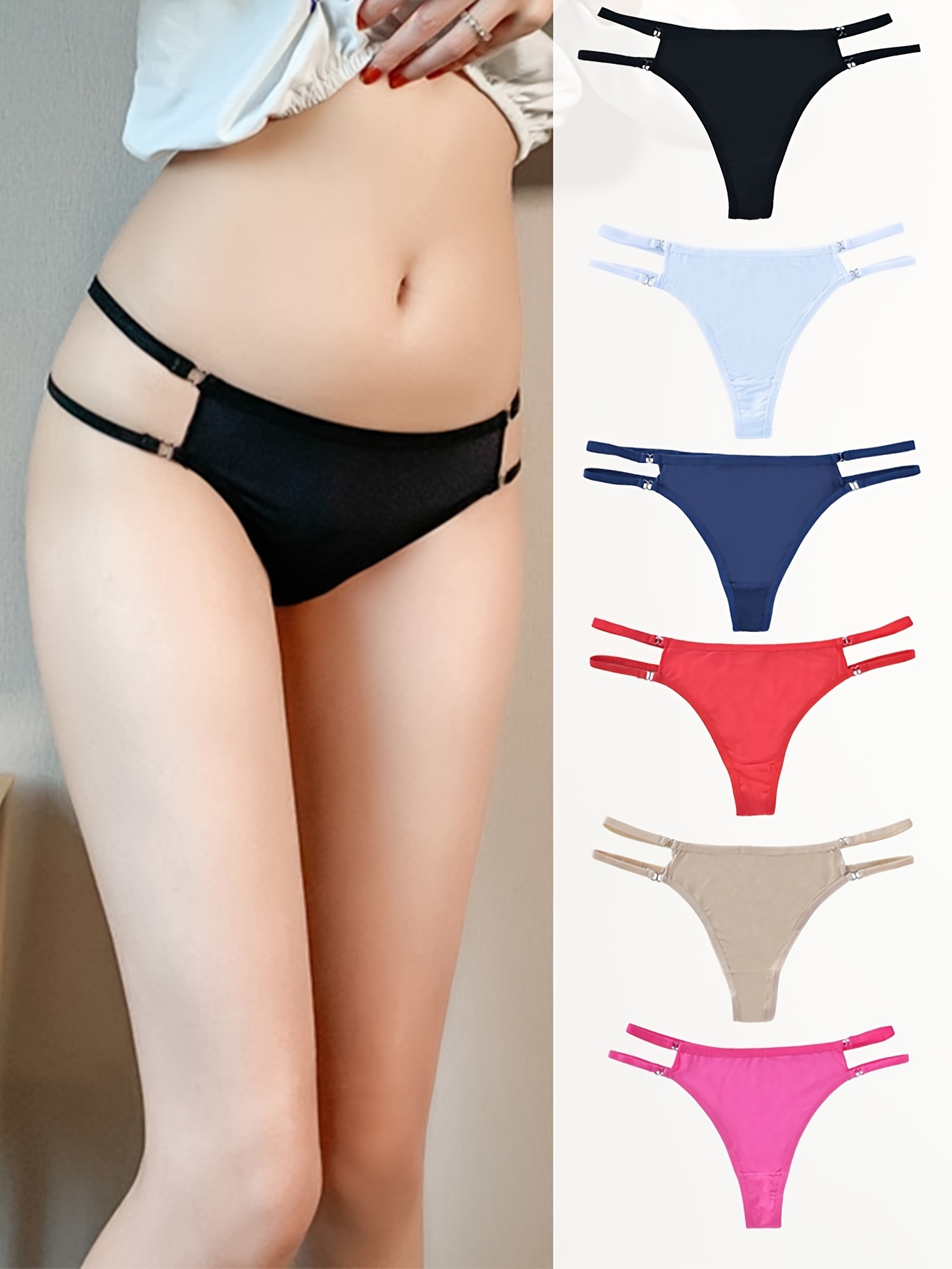 Women's Solid No show Cheeky Panty Seamless Underwear In - Temu Germany