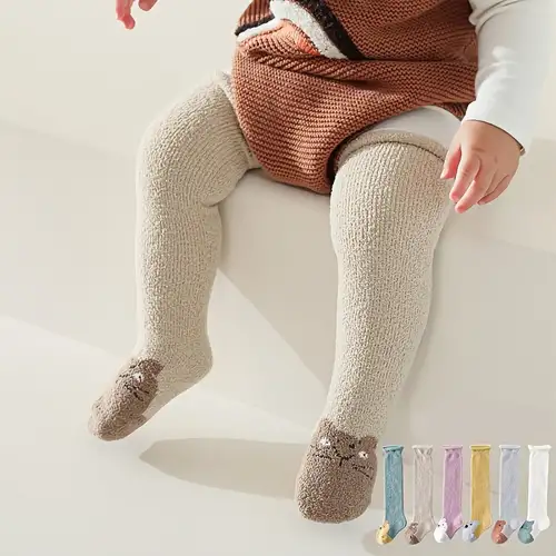 Baby Girls: Soft White Star-knit Pantyhose - Mosquito Protection