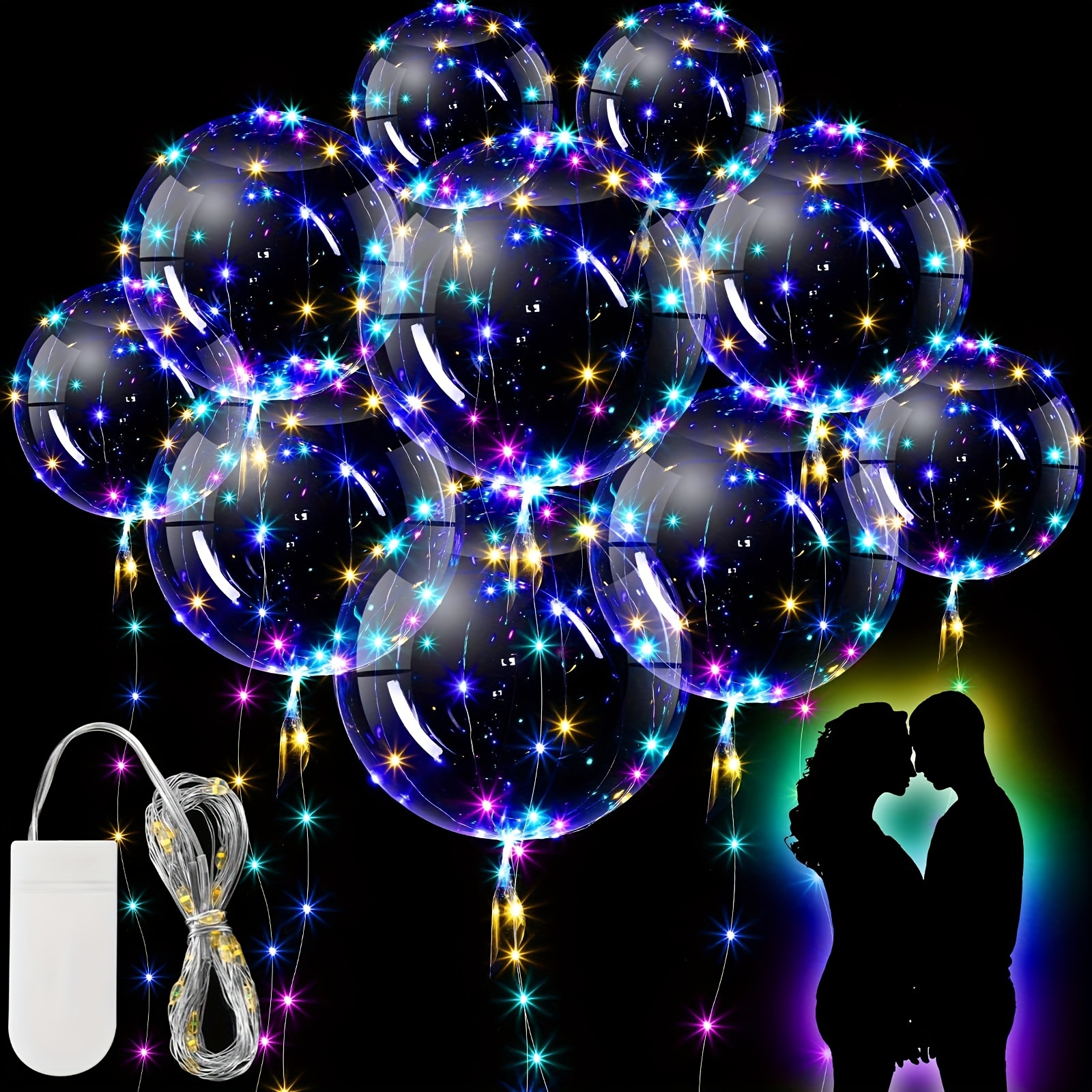 100pcs, UV Neon Balloons Decoration 12inch/30.36cm Dot Print Blacklight  Balloons Glow In The Dark UV Light Fluorescent Balloons Black Clear  Balloons B