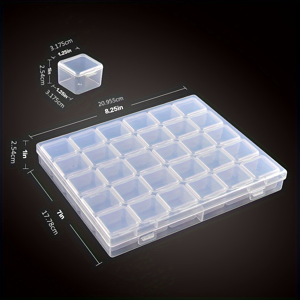 1pc 30 Grids Transparent Plastic Jewelry Organizer Box For Diamond