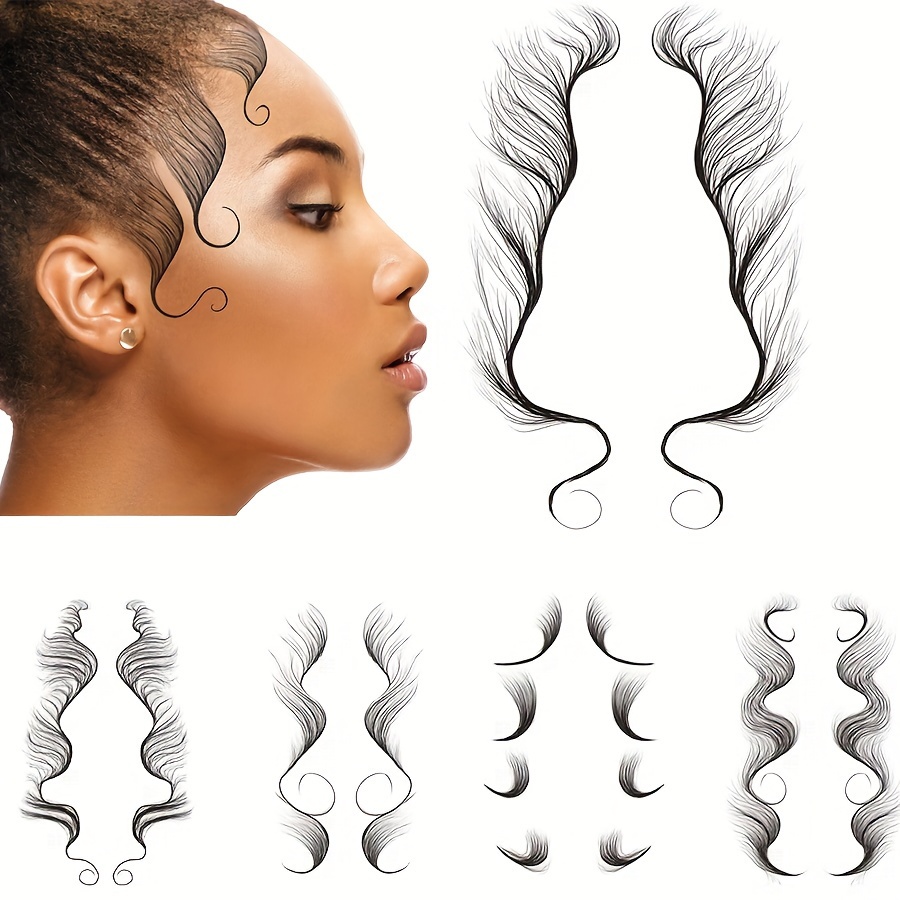 6PCS Baby Hair Temporary Tattoo Stickers, Fashion Hair Edge Tattoo Edges  Curly Hair, DIY Hairstyling Hair Tattooing Template Hair Stickers Lasting  Makeup Tool : : Beauty