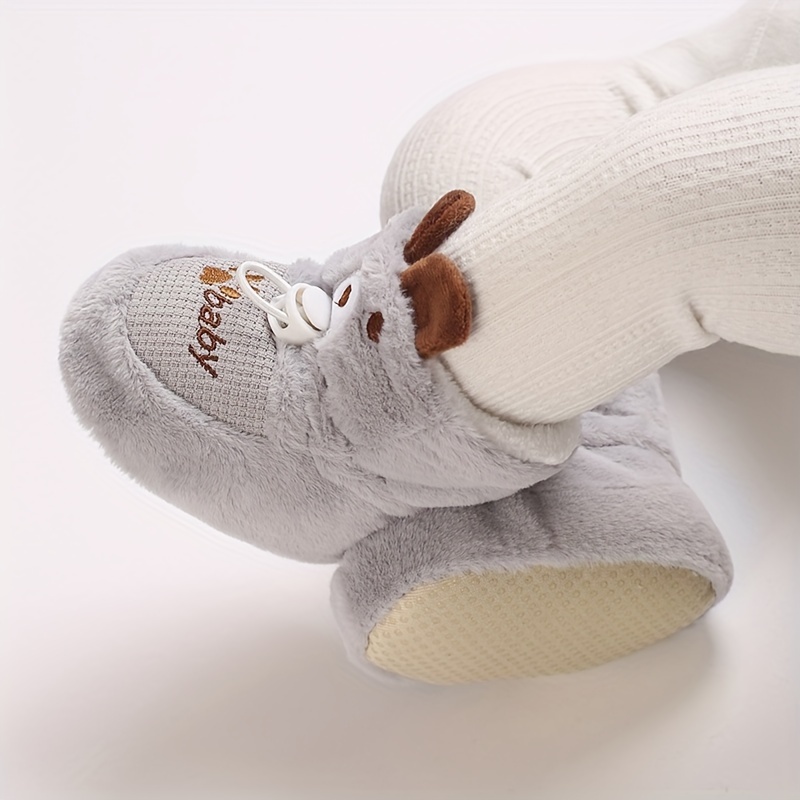 Newborn Baby Shoes for 0-1 Years Old, Cute Cartoon Winter Booties with Lining and Soft Sole - Warm Snowlander Walking & Casual Footwear