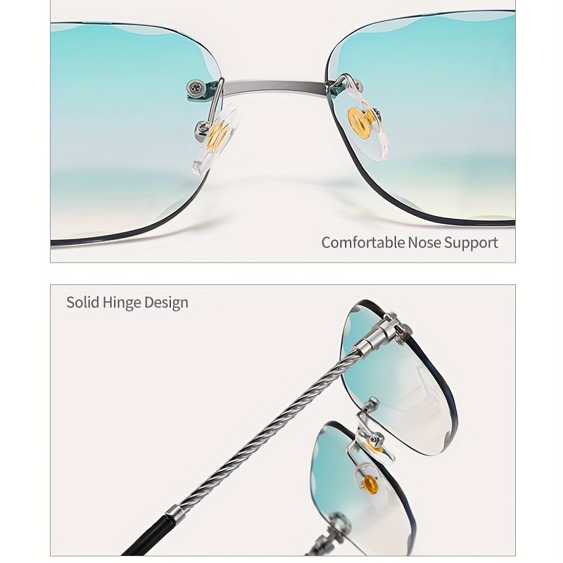 Men's Rimless Sunglasses UV Protection for Beach