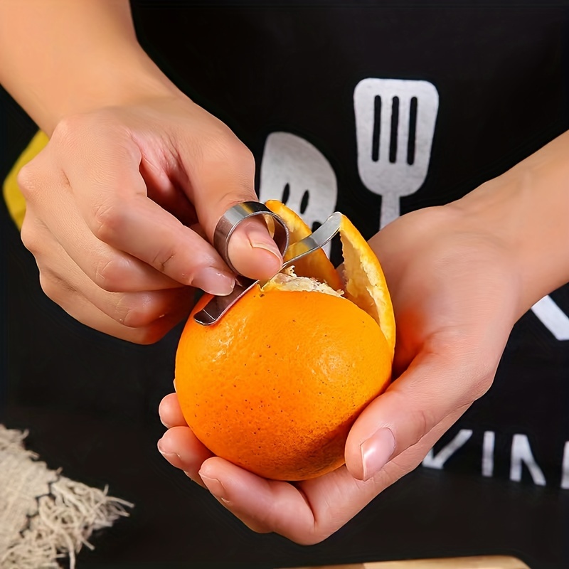 1pc Bague à doigt éplucheur d'orange, acier inoxydable Bague à doigt  couteau à doigt, cuisine portable ouvre-orange, ouvre-fruit de dragon de  feu