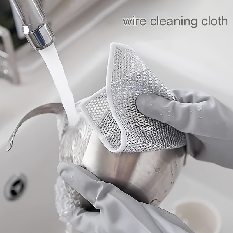 Dishwashing Towel Double sided Silver Wire Dishwashing Towel - Temu