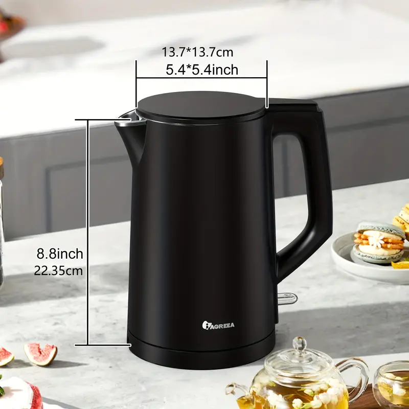 1 7 l double wall food grade stainless steel interior water boiler coffee pot tea kettle auto shut off and boil dry protection 1200w details 9