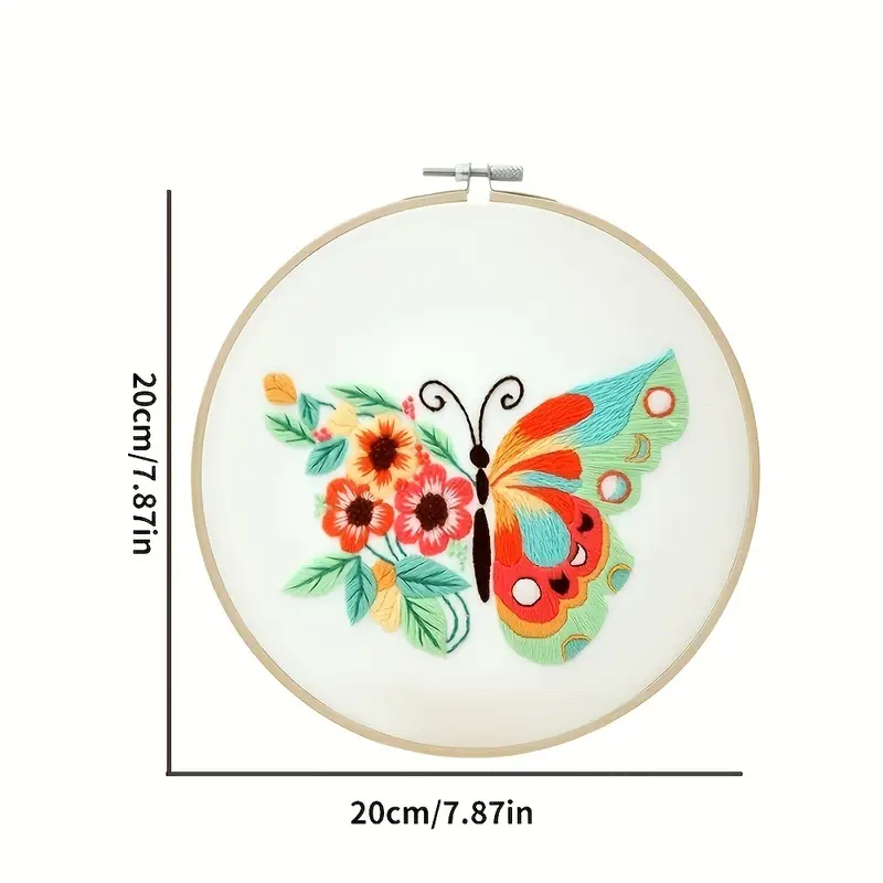 S Butterfly Flower Pattern Embroidery Starter Kit For Beginners, Stamped  Cross Stitch Kits For Beginners Adults Include Embroidery Fabric Embroidery  Hoop Threads And Needle - Temu Germany