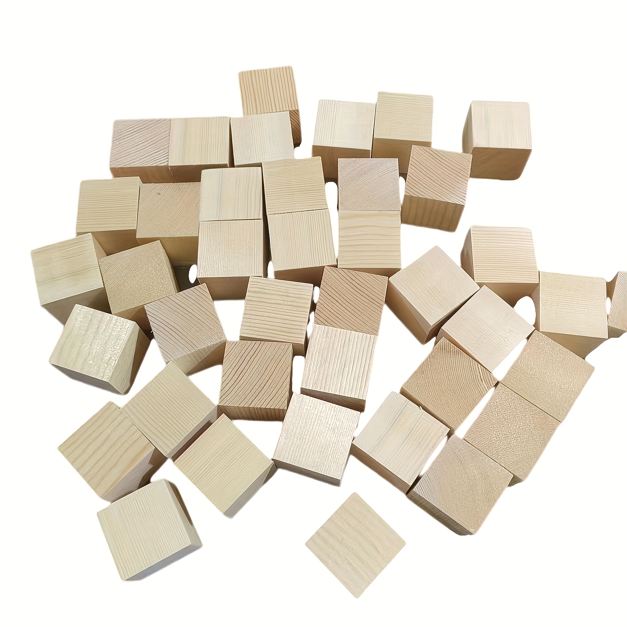 10/20/50pcs Natural Wood Square Block DIY Crafts Mini Cubes