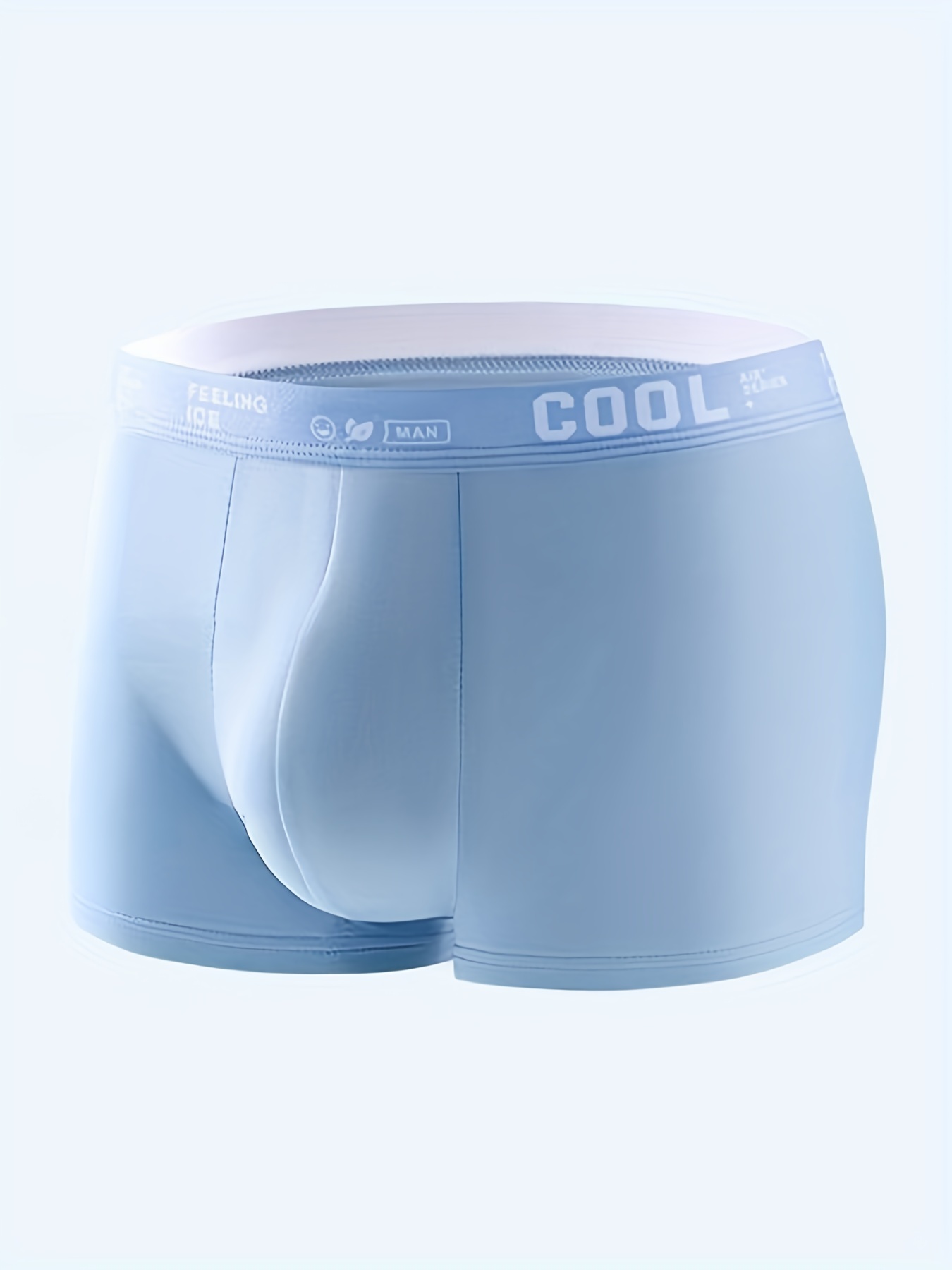 Valentine's Day Gifts for Him Meitianfacai Underwear Men's Ice Silk Solid  Color Underwear Boxer Shorts Thin Breathable Underwear Mens Boxer Briefs  Blue 