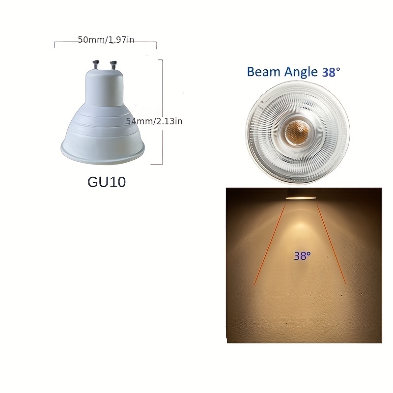 50w Gu10 Halogen Light Bulb Warm White Light 2700k 38beam Angle