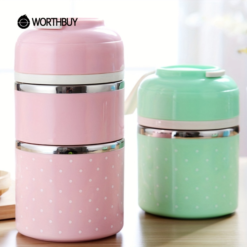 WORTHBUY Thermal Bento Lunch Box Portable Insulated Lunch