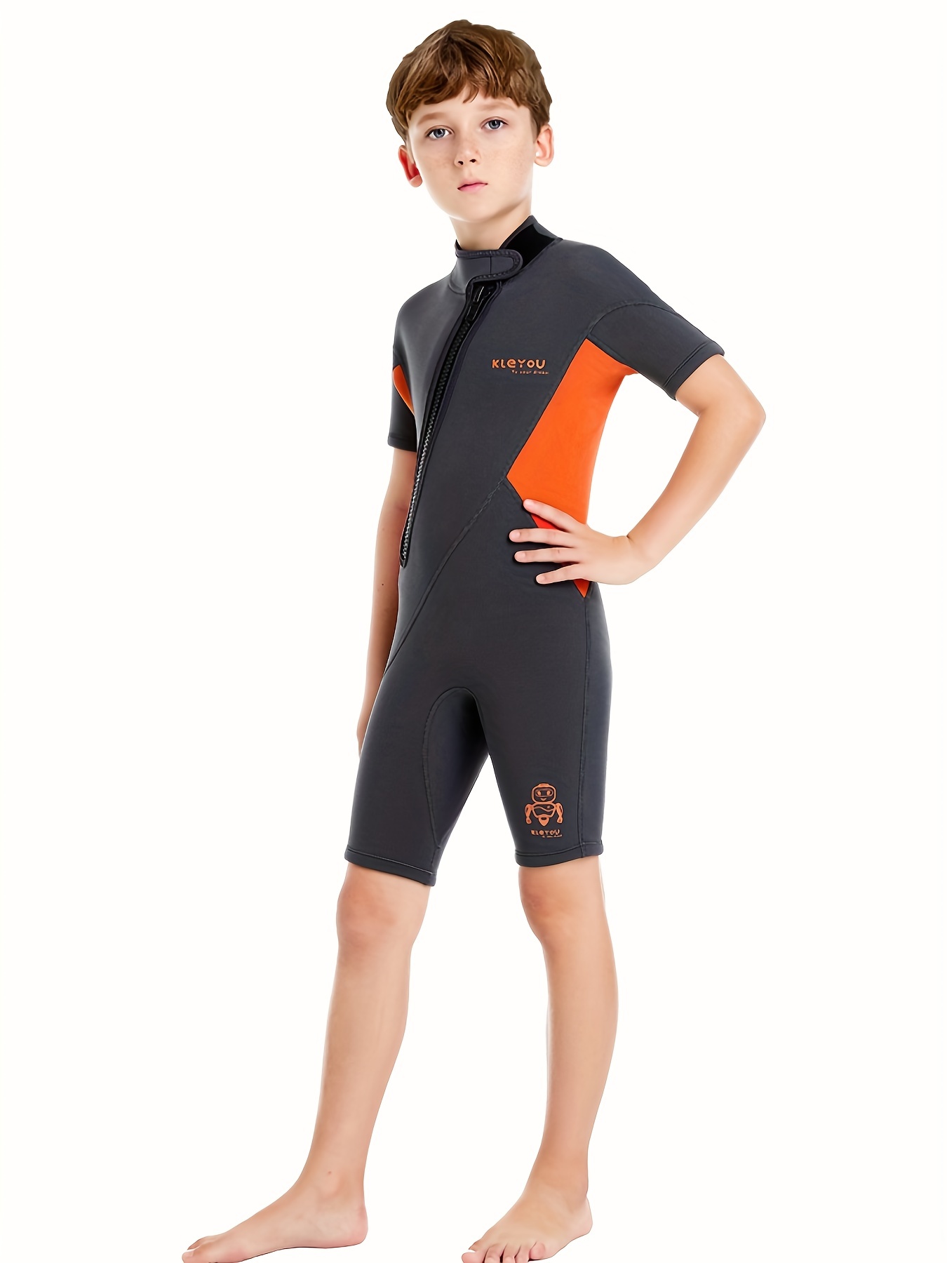 Kids Short sleeve Swimwear Zipper Front Comfortable Elastic - Temu