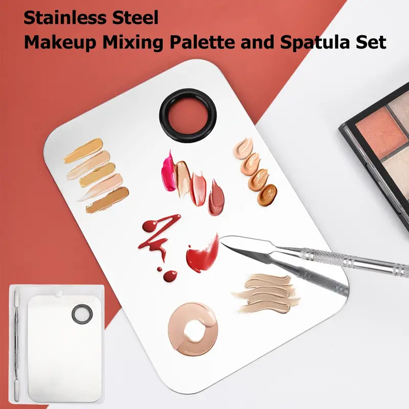 Makeup Applicators Kit With Makeup Mixing Palette - Temu