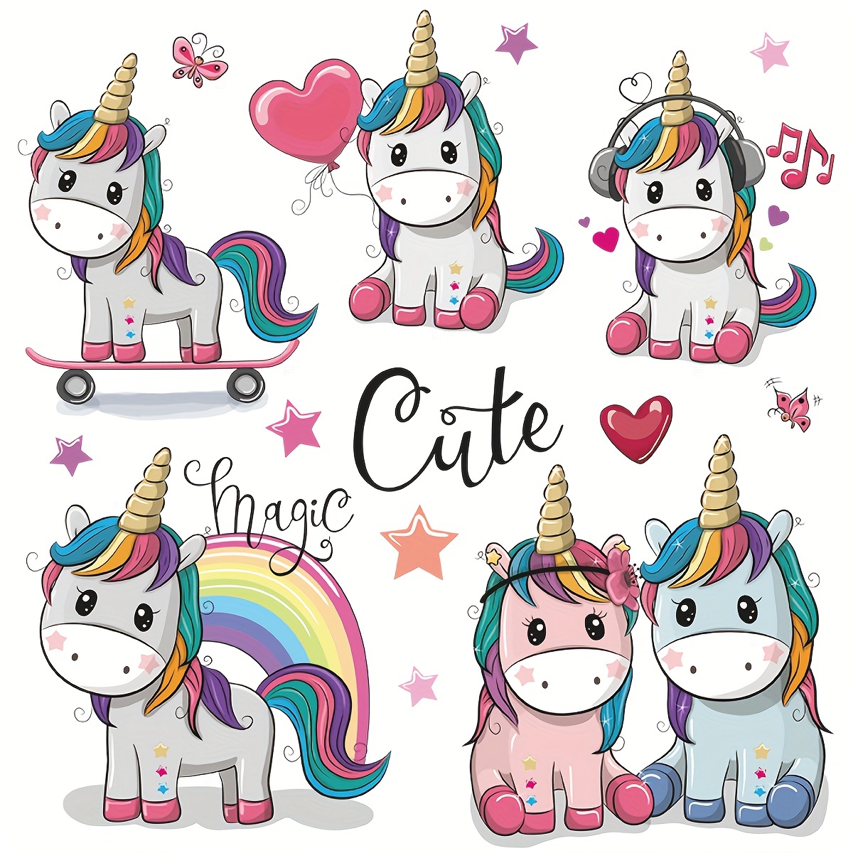 Iron on patches cute unicorn Thermal Transfers for Clothing Cartoon Animal  Heat Transfer Vinyl Stickers on Baby Clothes