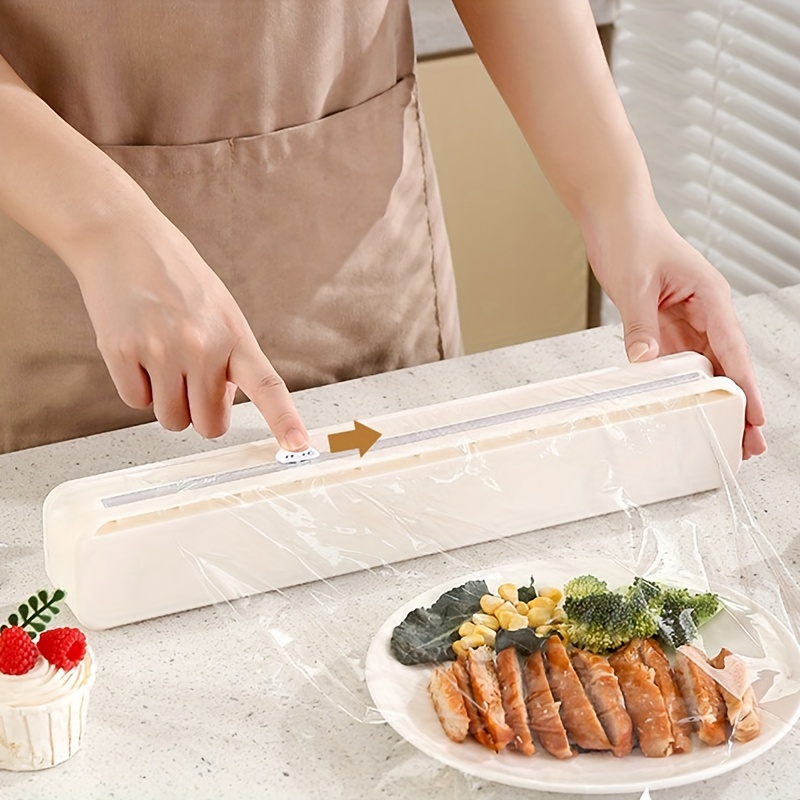 New Plastic Wrap Cutting Box Wall-mounted Magnetic Suction Cup Adjustable Plastic  Wrap Cutter Household Kitchen Food Storage