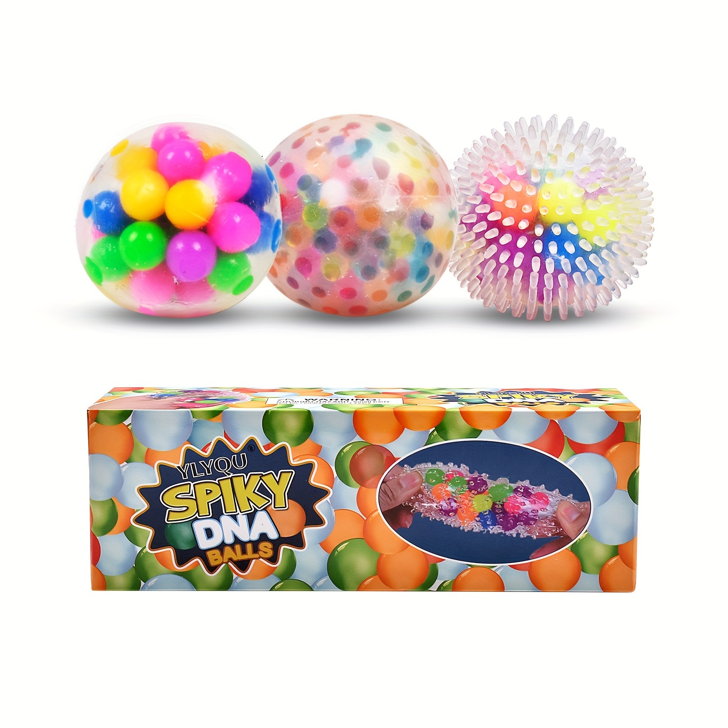Squeeze Ball Toy, balles anti-stress spongieuses avec perles colorées,  jouet sensoriel pour soulager le stress, l'anxiété, outil d'exercice à la  main pour enfants adultes (lisse)