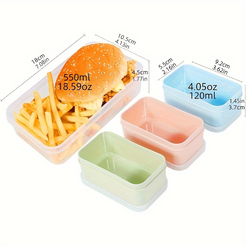 Bento Boxes Snack Containers 3 Compartments Lunch Containers