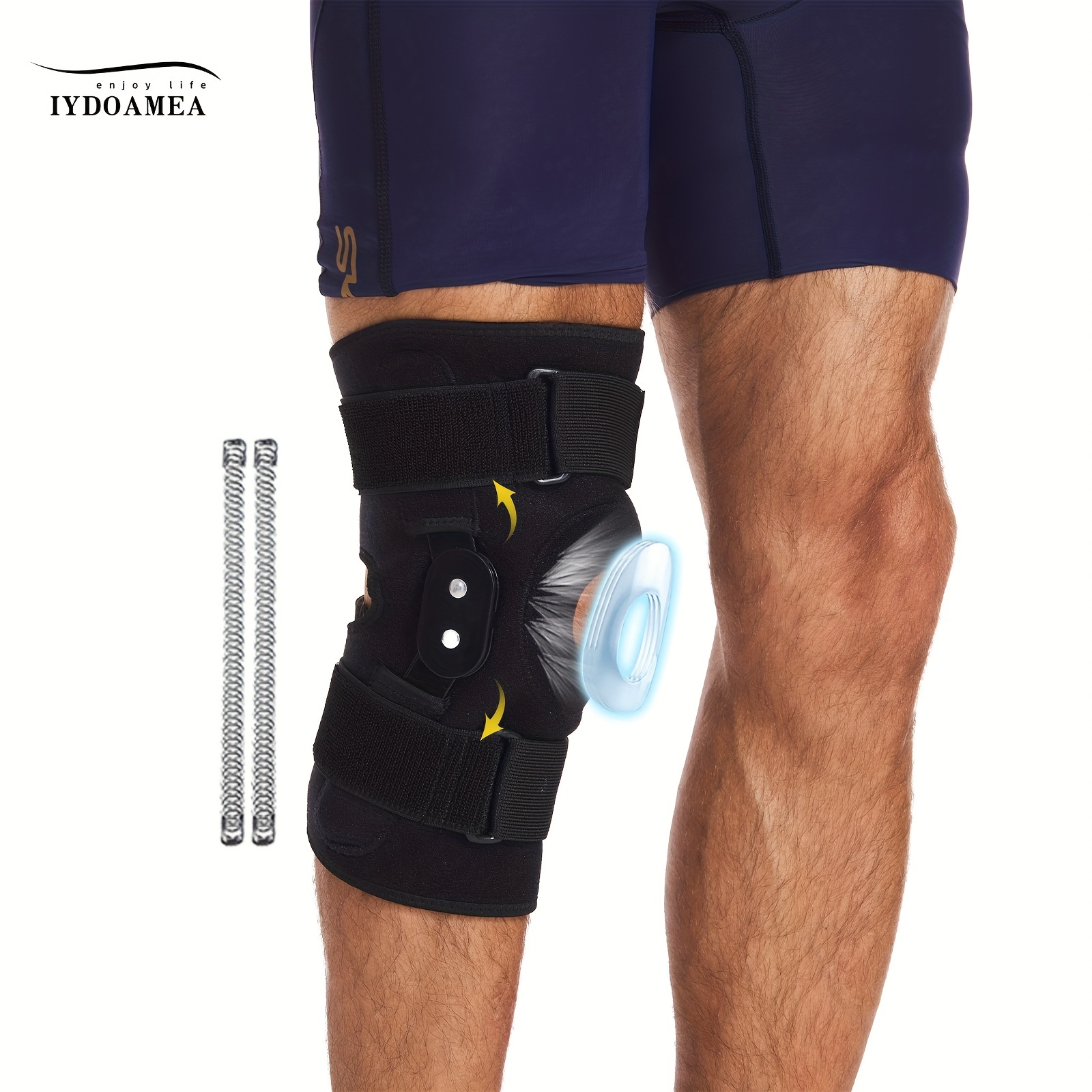 Rodillera con estabilizadores laterales | Almohadillas de gel para rótula  para hombres y mujeres, protección y alivio del dolor de desgarro de