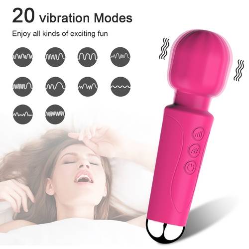 Mini Rechargeable Personal Wand Massager - Quiet & Waterproof - 20 Patterns & 8 Speeds - Travel Bag Included - Men & Women - Perfect for Tension Relief, Muscle, Back, Soreness, Recovery (Purple)