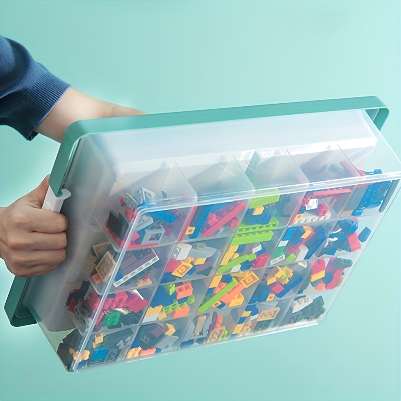 Boîte de rangement de jouets pour Lego, compartiment transparent en  plastique, conteneur pour petits blocs de construction