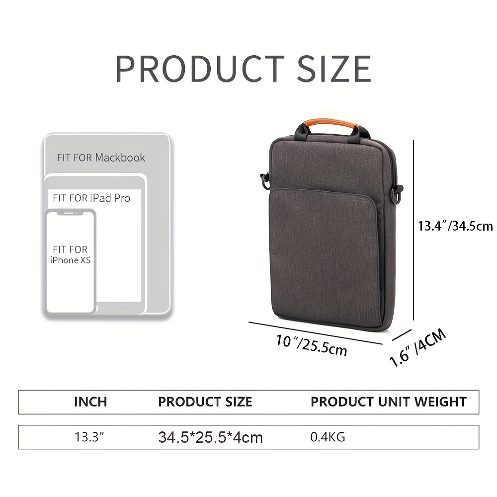 1pc 13.3 Inch Laptop Shoulder Bag Waterproof Handbag For 13\\