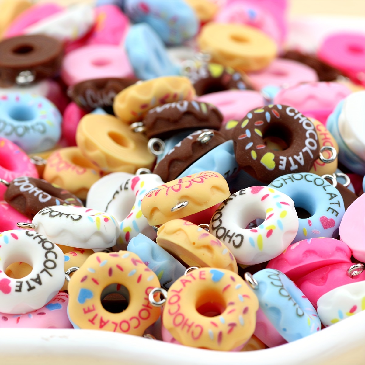 Kawaii Donuts Charms Pendants For Jewelry Making Bracelets Necklace  Earrings Making Resin Flat Back Cabochon