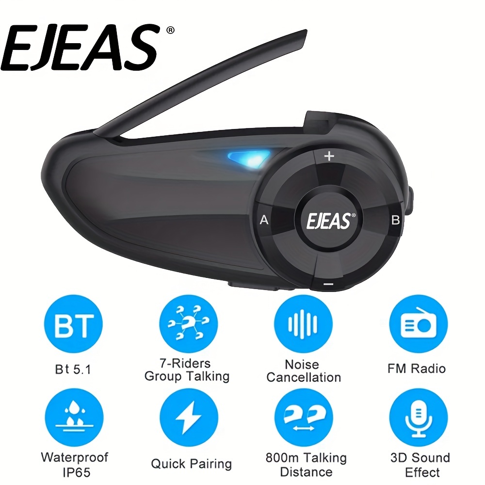 2 ensembles Ejeas V6 Pro 800m Casque de moto Bluetooth Interphone