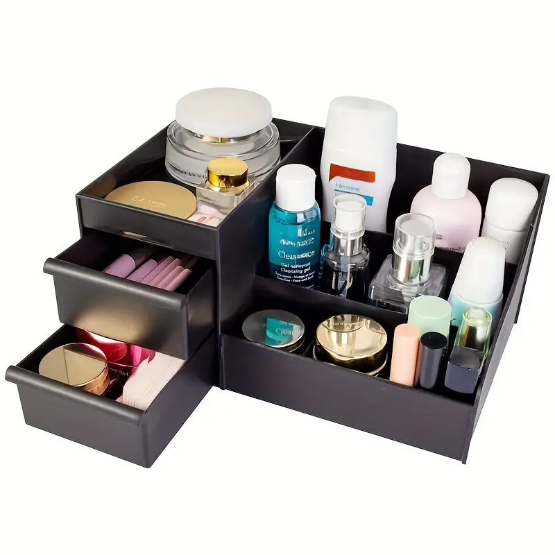 Makeup Organizer With 2 Drawers Large Capacity Countertop - Temu