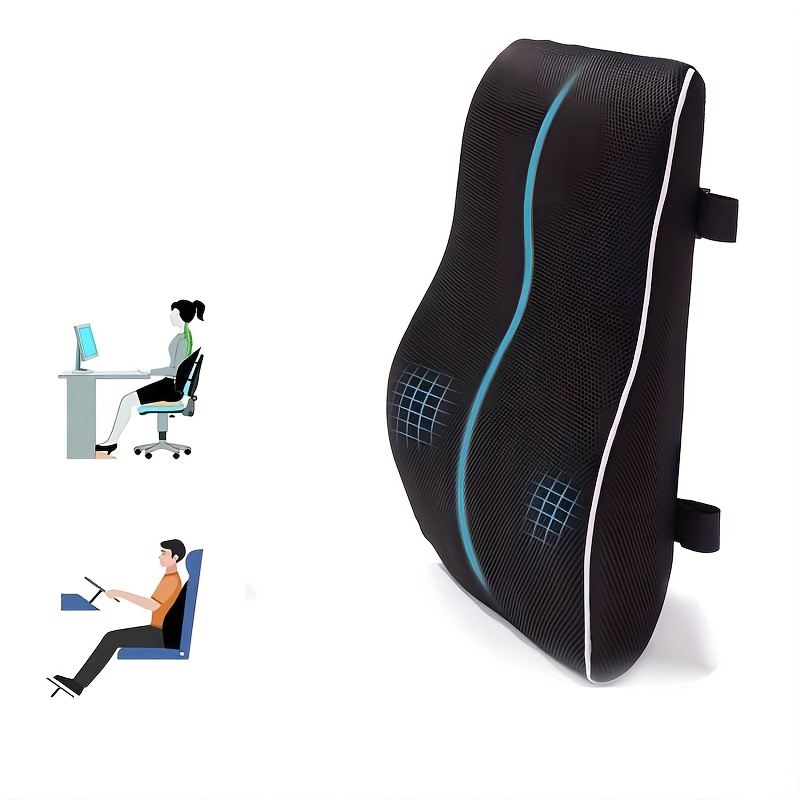 Qutool Lumbar Support Pillow for Office Chair Back Support Pillow for Car,  Computer, Gaming Chair, Recliner Memory Foam Back Cushion fo