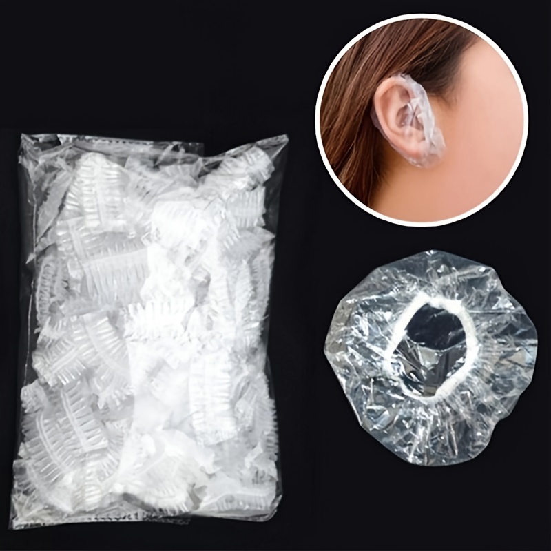 100 pc Disposable Ear Covers Plastic | Waterproof | Hair Dye