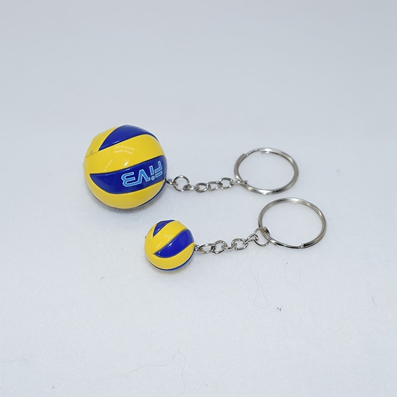 2pcs Mini Volleyball Keychain Ball Keychain Charm PVC Pendant Volleyball Gift