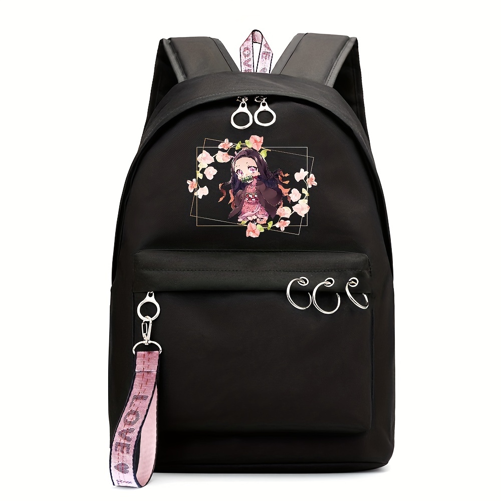 Mochila estampada Oxford, mochila para portátil de moda para hombre, bolsa  de viaje de anime, mochila impermeable con puerto de carga USB, 6, Anime