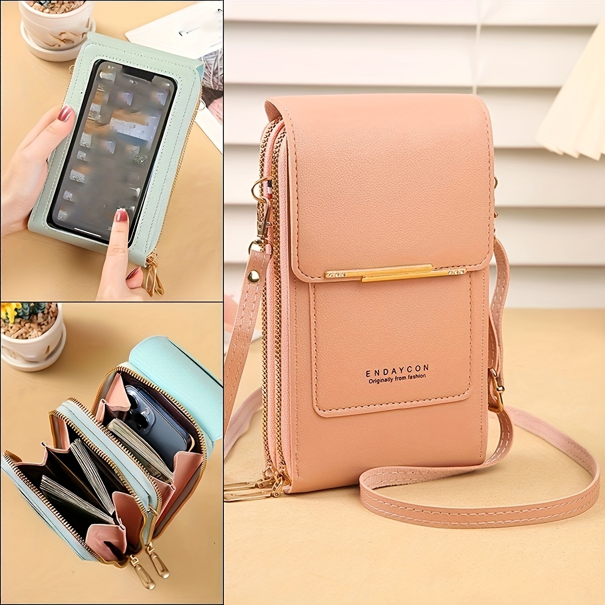 Mobile Phone Bag For Women, Small Square Crossbody Bag, Simple Purses With  Removable Strap - Temu