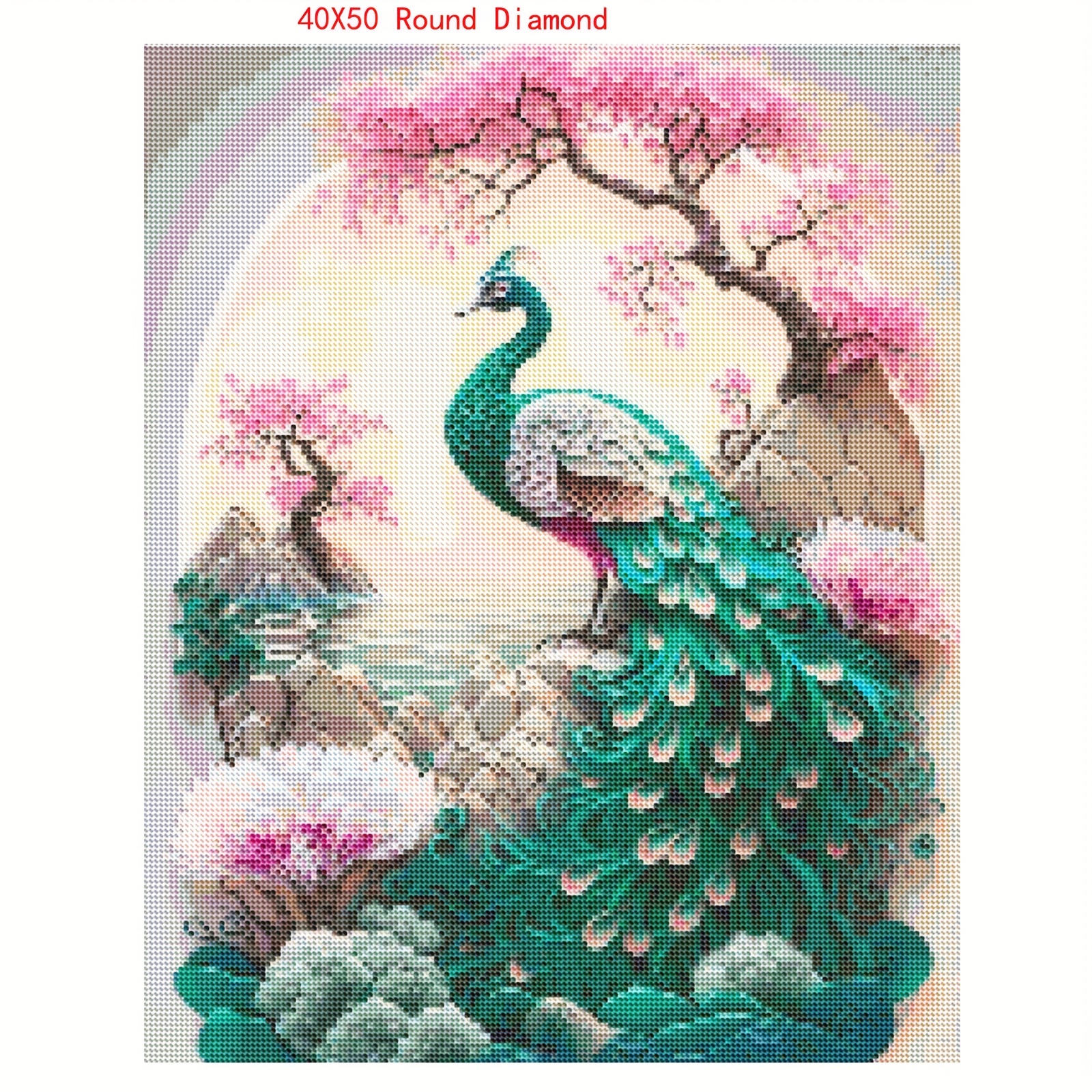 Ab Diamond Painting Peacock Beach Cross Stitch Embroidery - Temu