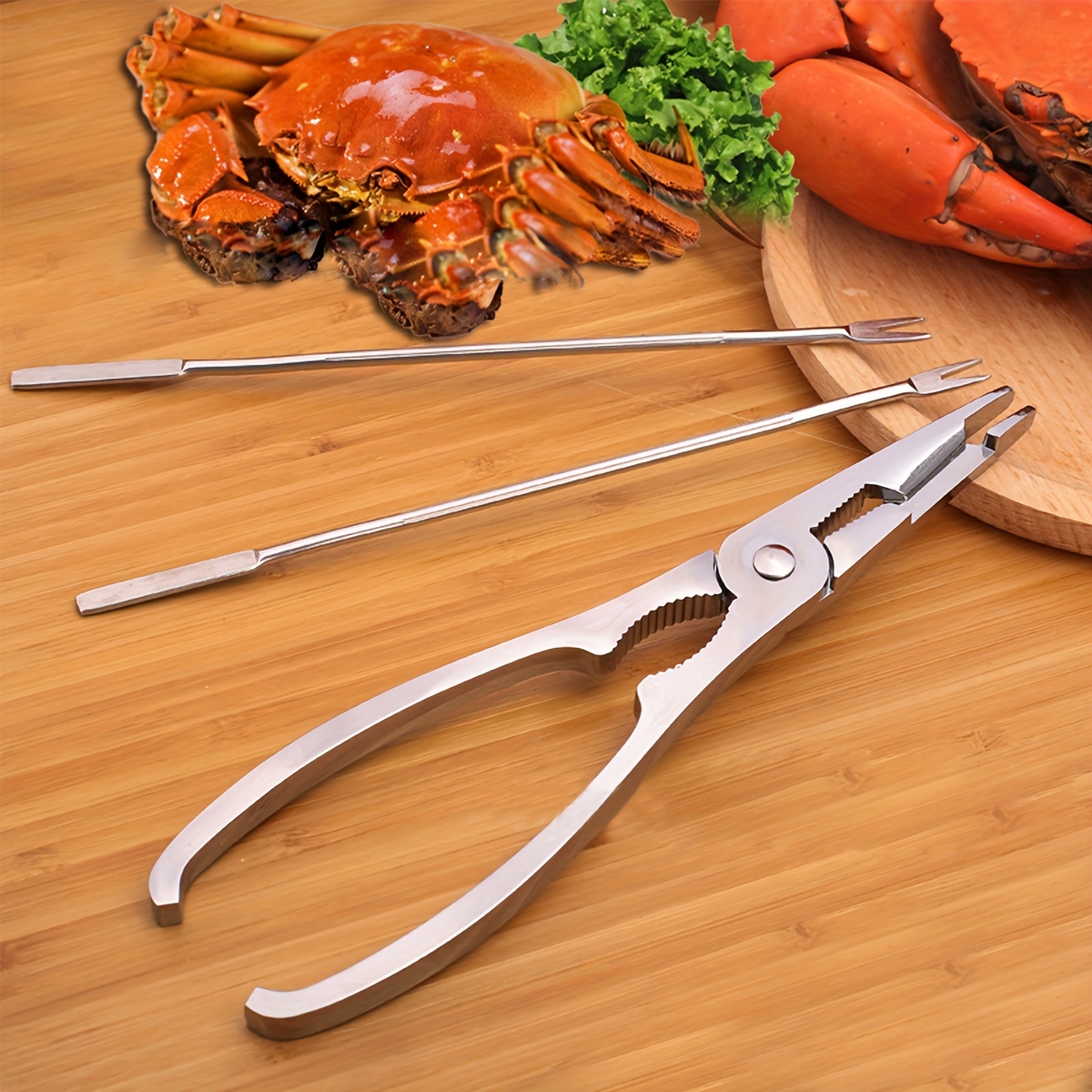 Stainless Steel Crab Crackers And Lobster Tools Set With - Temu