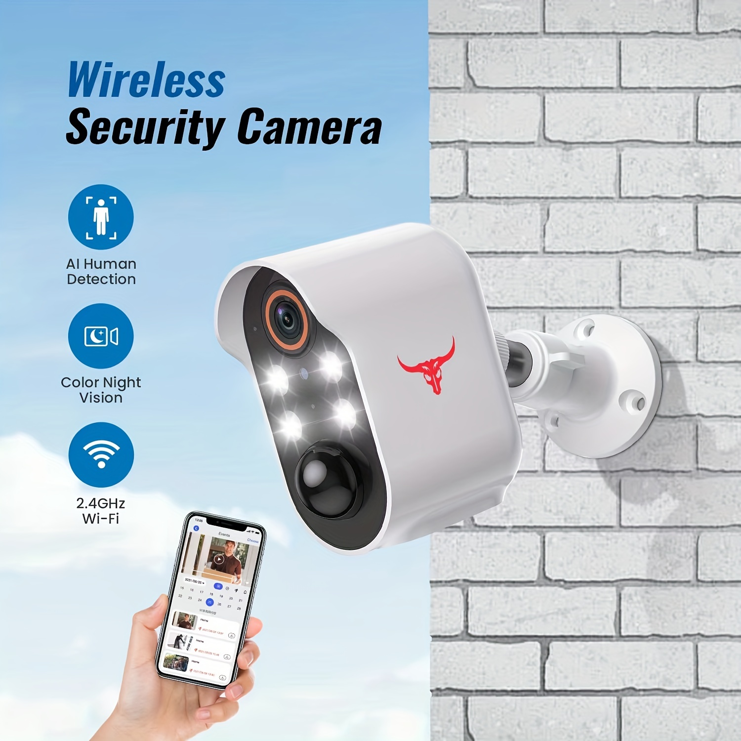 MYPIN Caméra Surveillance WiFi Extérieure sans Fil FHD 1080p avec Batterie  Rechargeable, Détection de Mouvement PIR, Étanche IP65, SD/Cloud Caméra de
