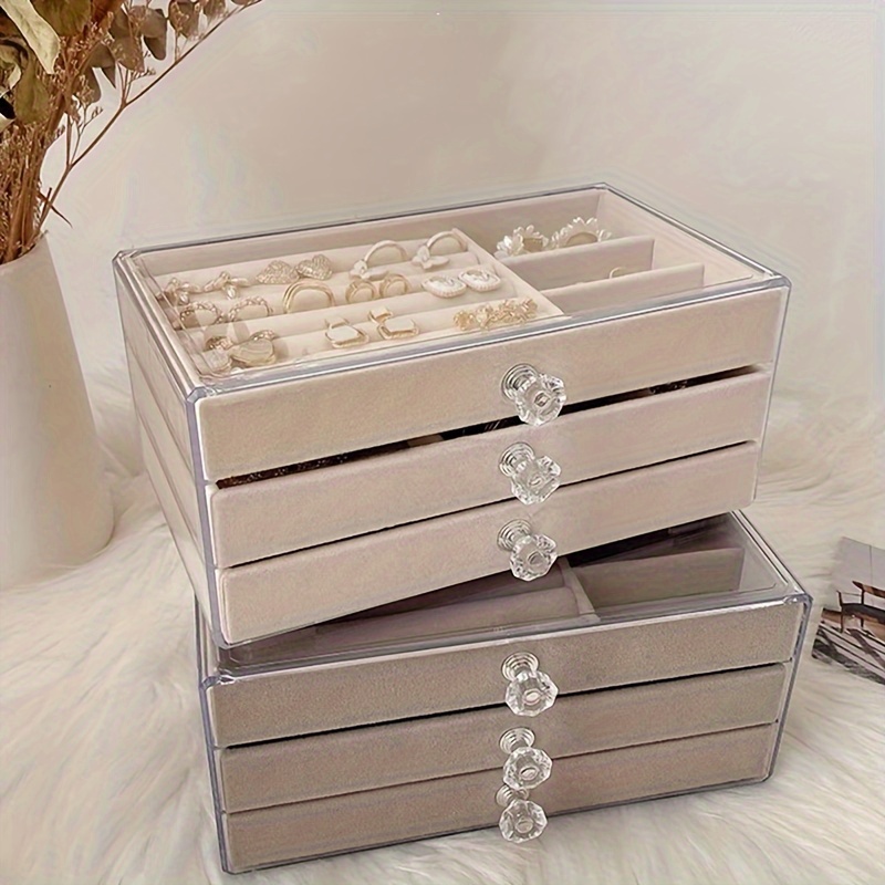 Boîte de rangement avec 3 tiroirs en acrylique - Transparent