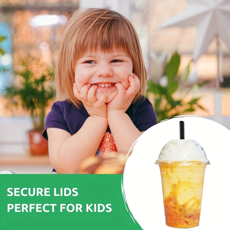 Disposable Smoothie Cups with Domed Lids perfect for slushies 8/12/16/20oz