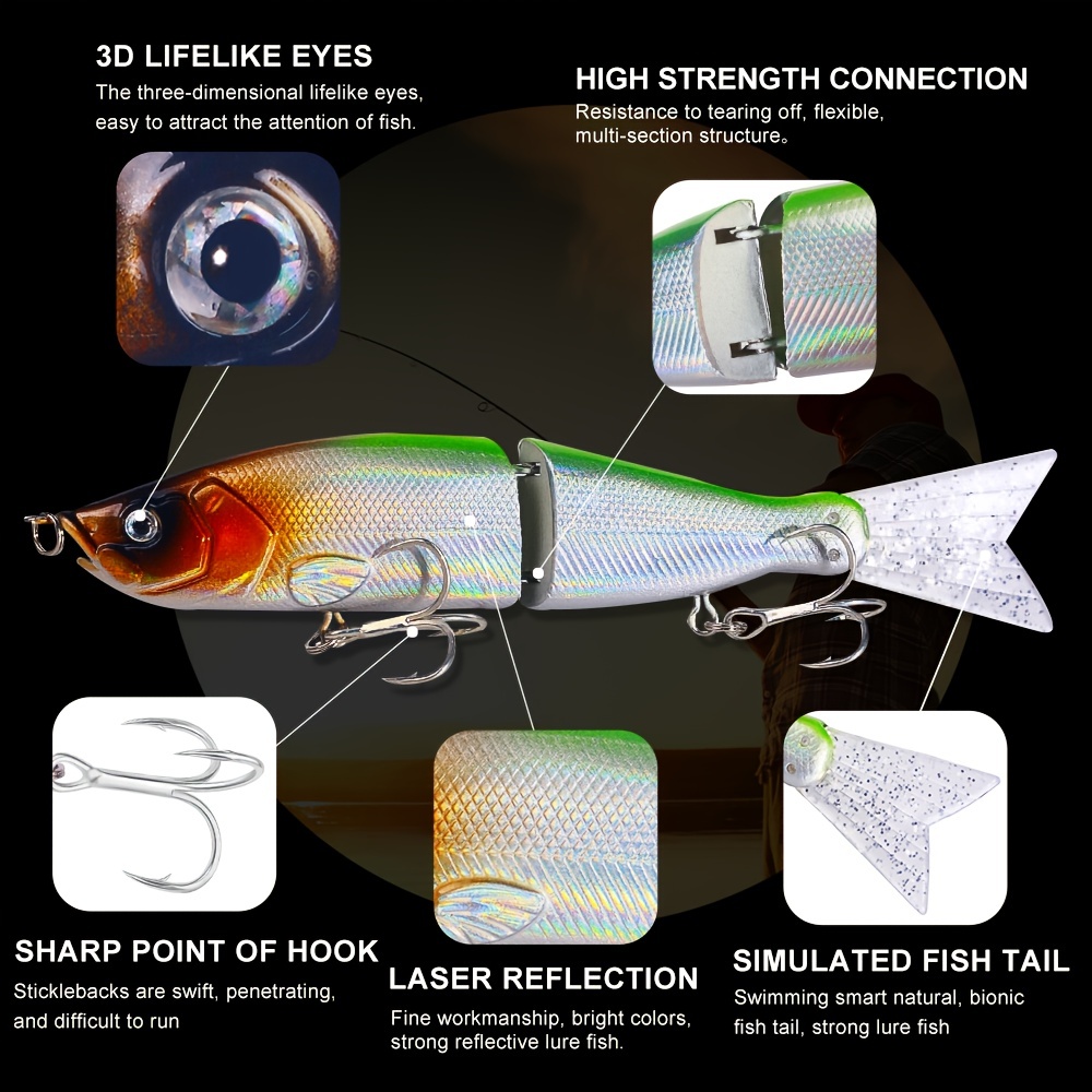 Multi Section Fishing Lure Artificial Bionic Hard Wobbler - Temu