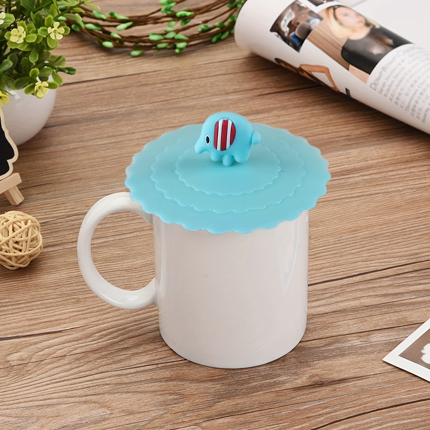 Flexible Silicone Cup Lid Leakproof Mugs Lids Reusable Drink Cup Cover  Glass Cup Cover Coffee Mug Suction Seal Lid