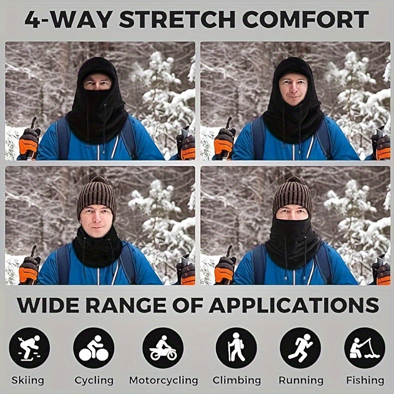 Ski Mask Thermal Fleece Balaclava Ski Face Mask for Cold Weather Winter  Motorcycling Cycling Hiking Fishing Wear Men Women