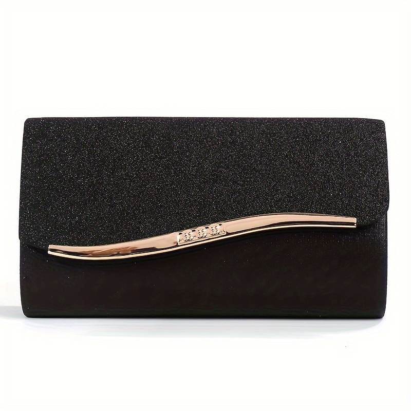 

Elegant Flap Evening Bag, Solid Color Chain Dinner Bag, Perfect Clutch For Prom, Wedding And Banquet