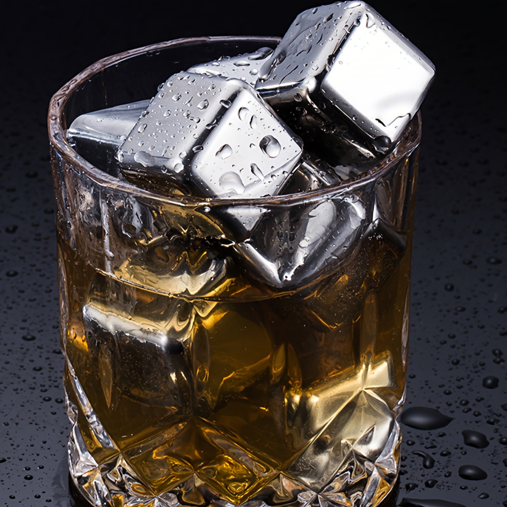 304 Stainless Steel Whiskey Large Ice Ball, Creative Bar Quick Freeze Round Ice  Cube Molds, 2pcs/Box